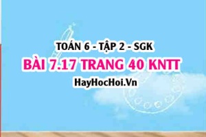 Bài 7.17 trang 40 Toán 6 Tập 2 Kết nối tri thức